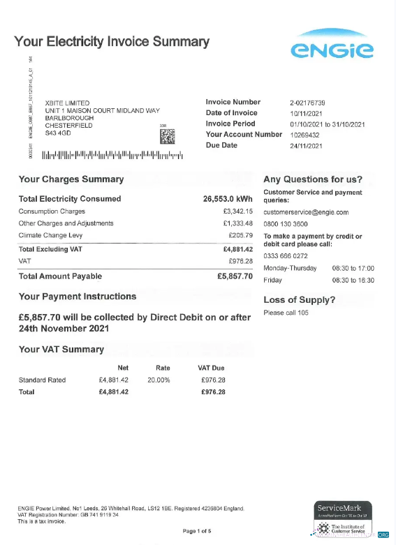 download download UNITED KINGDOM ENGIE utility bill Word and PDF template PDF template PDF template